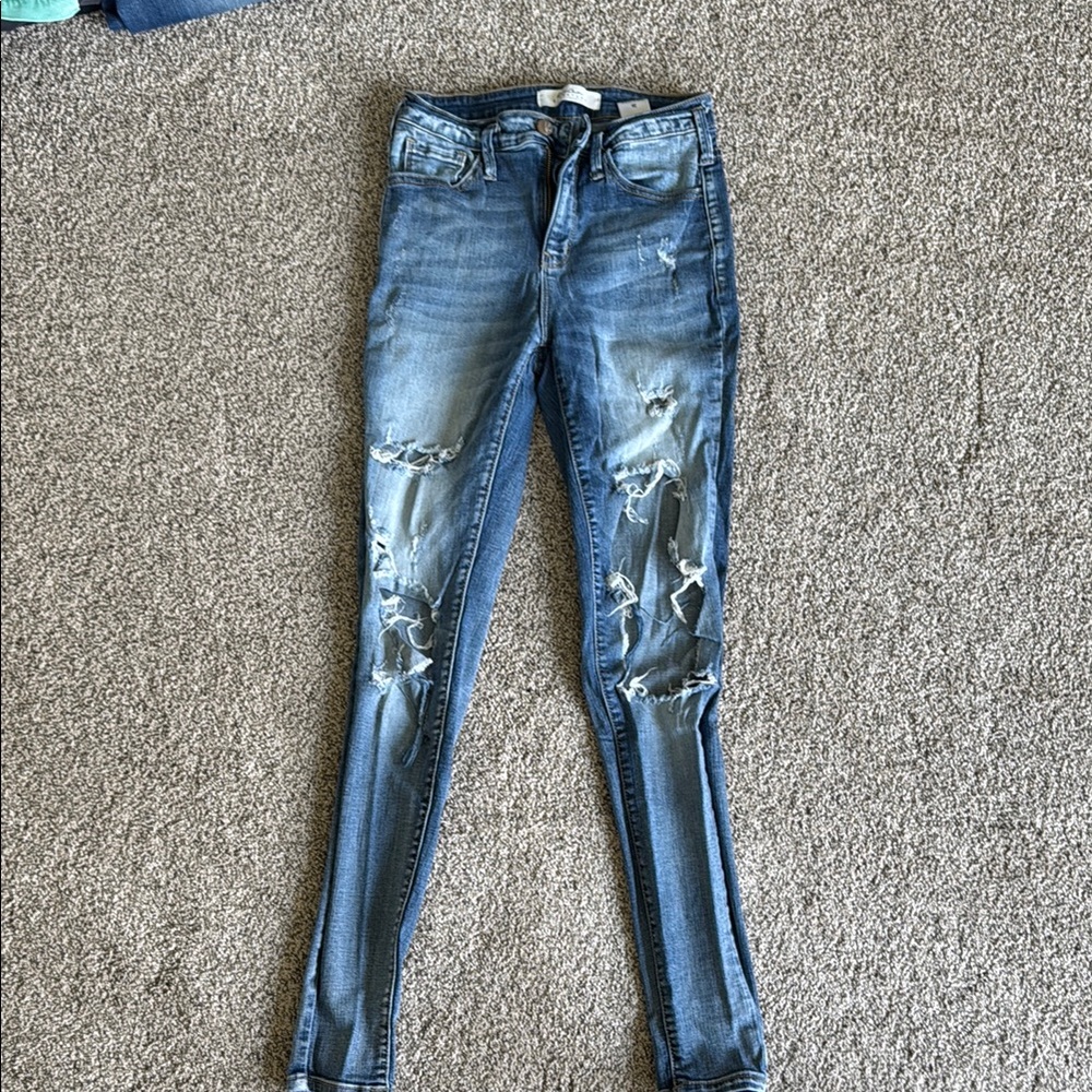 KanCan Blue Skinny Distressed Jeans